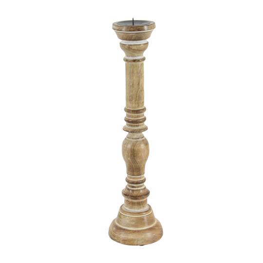 Mango Wood Traditional Candle Holder Set
